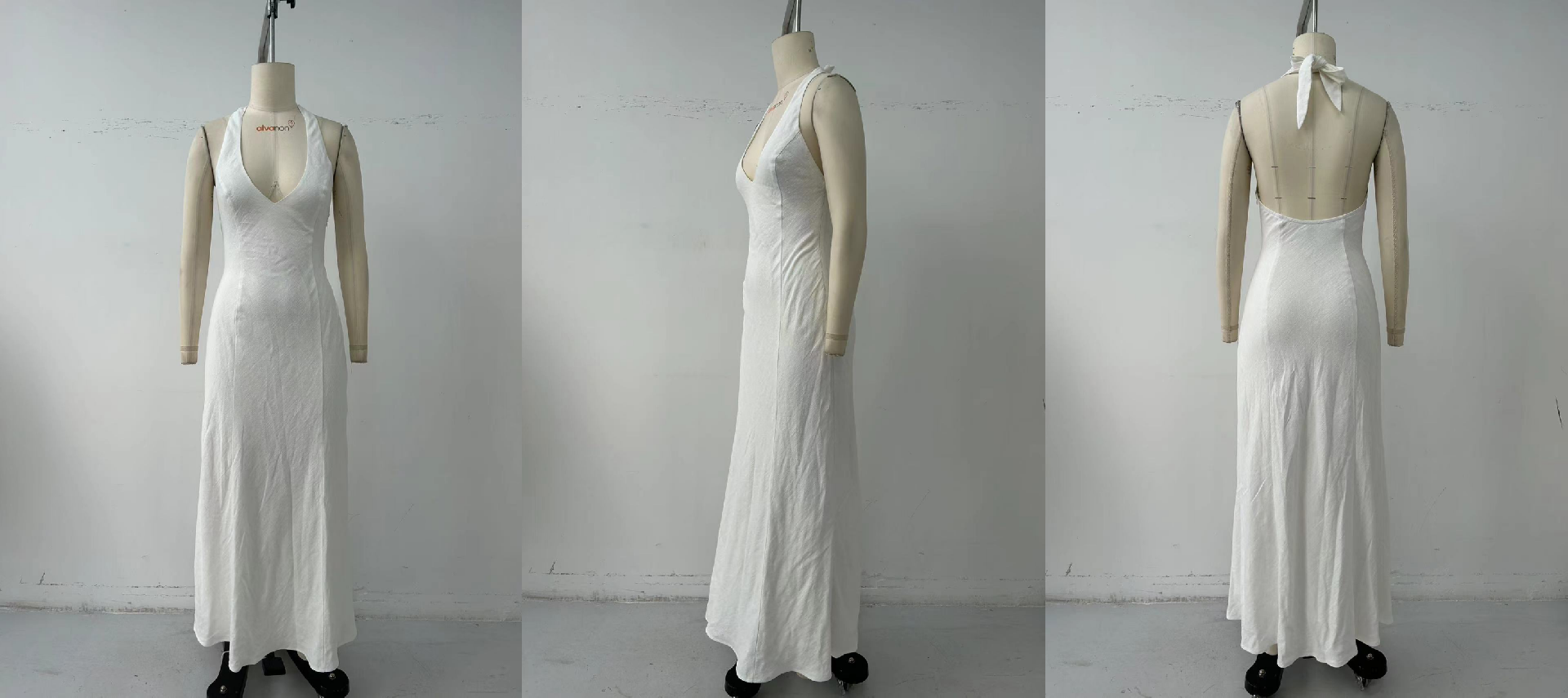 White Sleeveless Maxi Dress | MOQ / MCQ : 300pcs/styles / color | Sample lead time : 1-1.5week | Production Lead time : 4-6 Weeks